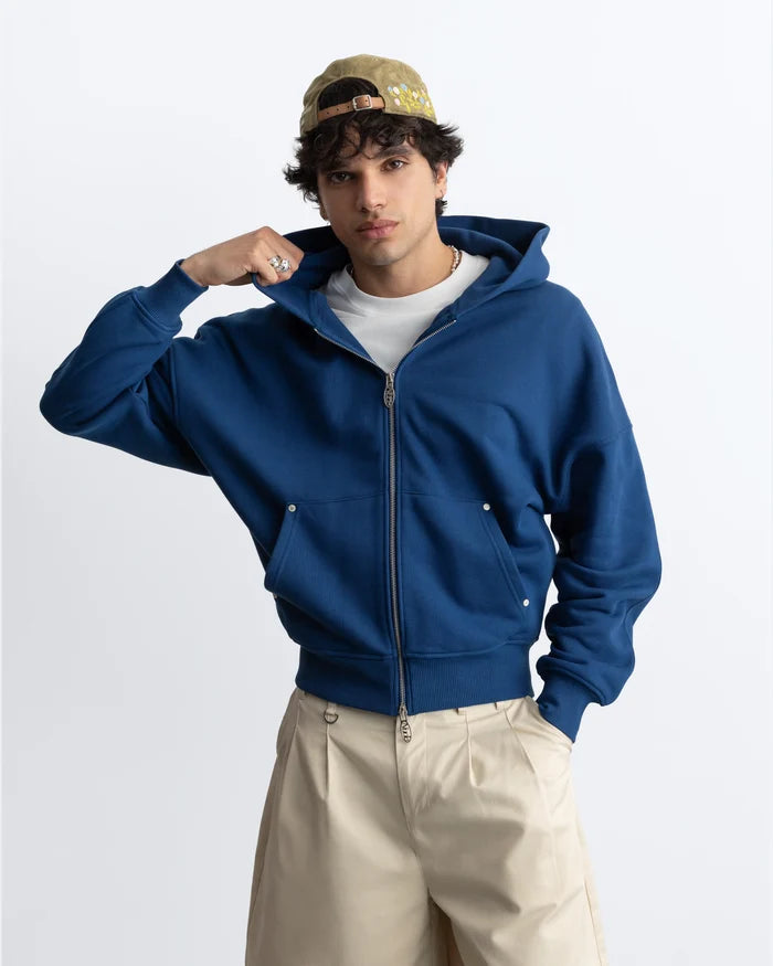 Beast Zip-up Hoodie Petrol Blue