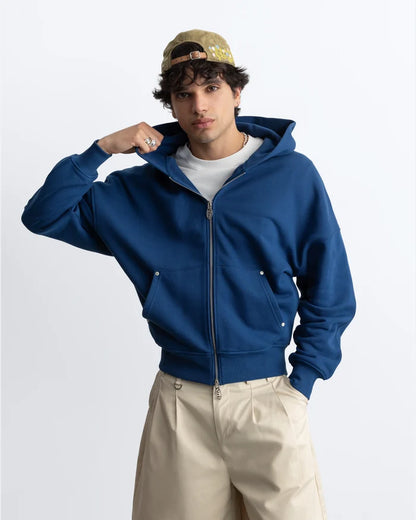 Beast Zip-up Hoodie Petrol Blue