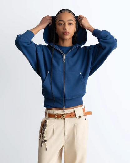 Beast Zip-up Hoodie Petrol Blue