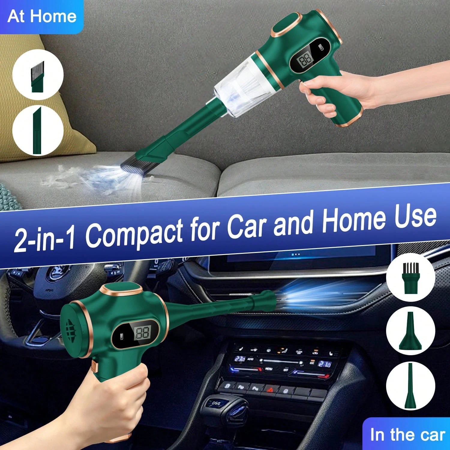 belibuy Powerful Dual-Turbine Motor Cordless Handheld Vacuum Cleaner, Cordless, Portable, Lightweight, Easy To Use, Suitable For Home, Car, Pet Hair, Dust, Debris Cleaning, Halloween, Thanksgiving Gif