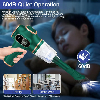 belibuy Powerful Dual-Turbine Motor Cordless Handheld Vacuum Cleaner, Cordless, Portable, Lightweight, Easy To Use, Suitable For Home, Car, Pet Hair, Dust, Debris Cleaning, Halloween, Thanksgiving Gif
