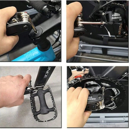 Bicycle Repair Bag With Tire Pump, Portable Tool Kit, Suitable For Camping Trips- Patch, Inflator, Maintenance Integrated Safety Kit