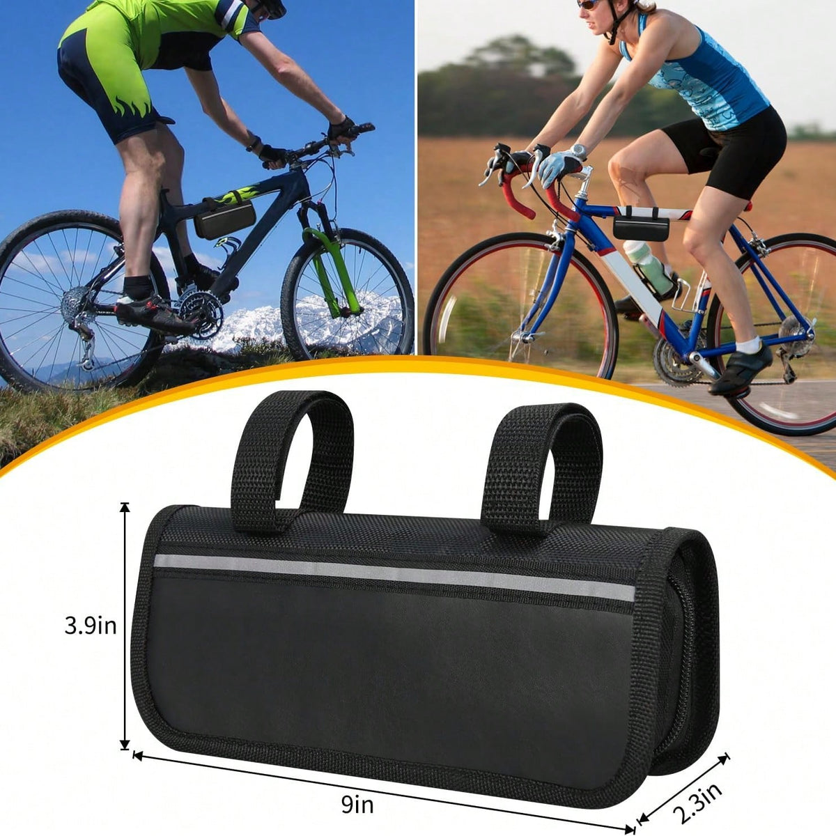 Bicycle Repair Bag With Tire Pump, Portable Tool Kit, Suitable For Camping Trips- Patch, Inflator, Maintenance Integrated Safety Kit