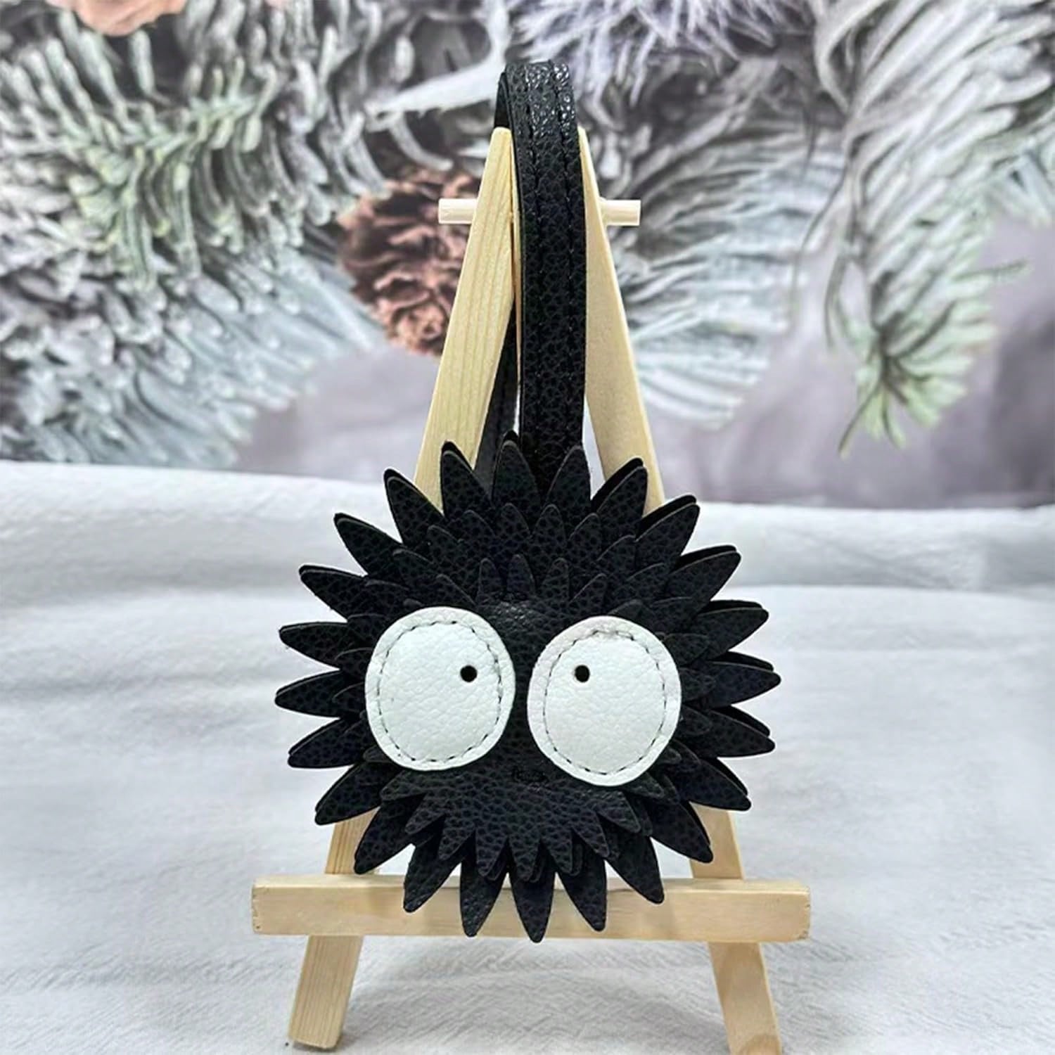 Black Briquette Bag Charm, Fashion Bag Charm For Purse Handbags Bag Accessories PU Key Charms