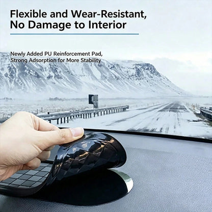 Black/ Brown Checkered Car Anti Slip Dashboard Mat,Luminous Temporary Parking Number Plate, Waterproof Silicone Storage Pad For Car Interior