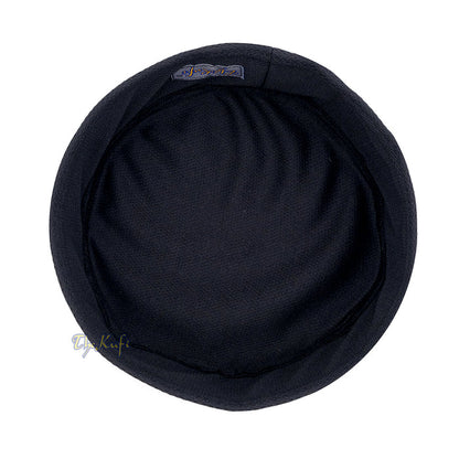 Black Madun Kufi - Pliable Round Black Net Sides Foldable Muslim Hat