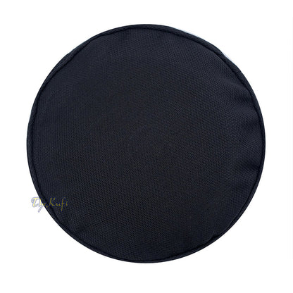 Black Madun Kufi - Pliable Round Black Net Sides Foldable Muslim Hat