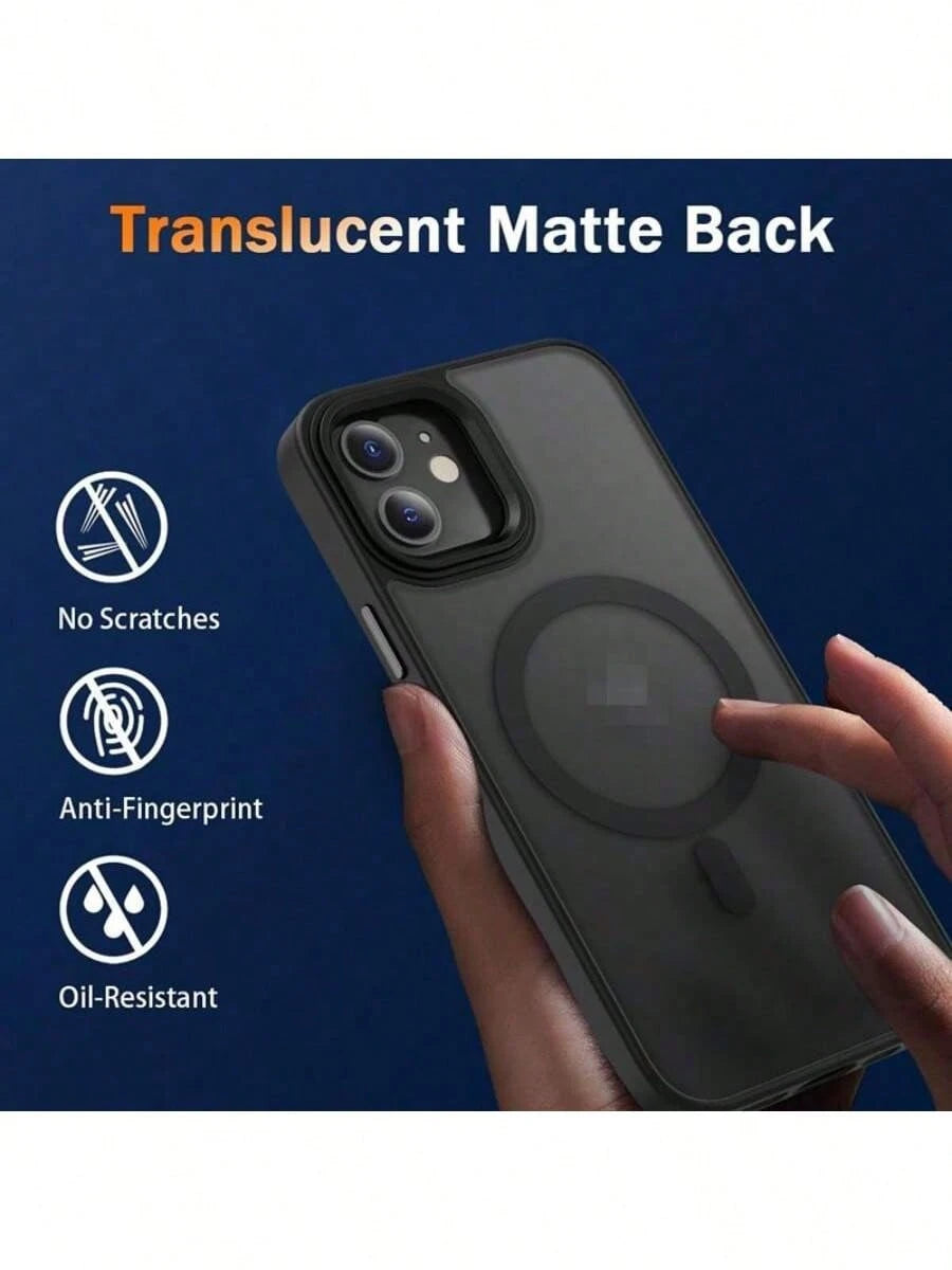 Black Magnetic Style Basic Defender MagSafe Magnetic Case Cover Compatible With Iphone Soft Anti-Shock Phone Cases Waterproof Anti-Fall Scratch Resistant Gift Anniversary