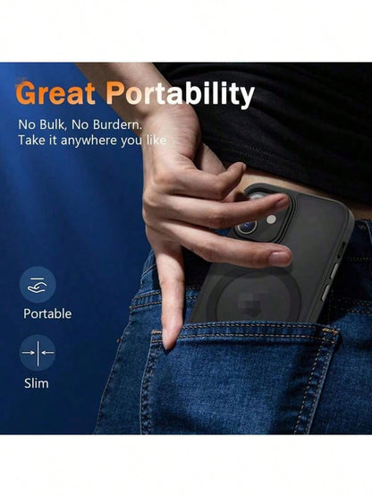 Black Magnetic Style Basic Defender MagSafe Magnetic Case Cover Compatible With Iphone Soft Anti-Shock Phone Cases Waterproof Anti-Fall Scratch Resistant Gift Anniversary