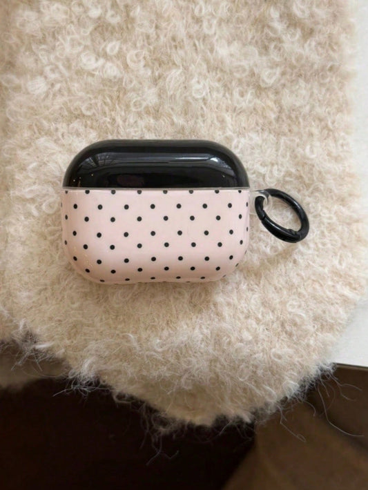Black Simple Polka Dot Protective Case Compatible With Apple Pro 3rd Gen, Bluetooth Earphone Cover Compatible With AirPods Pro 2nd/3rd/4th Gen Noise Proof Models