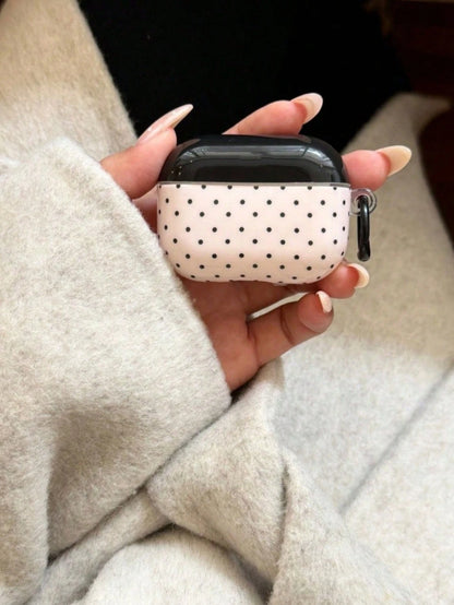 Black Simple Polka Dot Protective Case Compatible With Apple Pro 3rd Gen, Bluetooth Earphone Cover Compatible With AirPods Pro 2nd/3rd/4th Gen Noise Proof Models