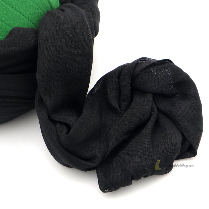 Black Turban Fabric Islamic Amamah 100% Japanese Cotton Gauze