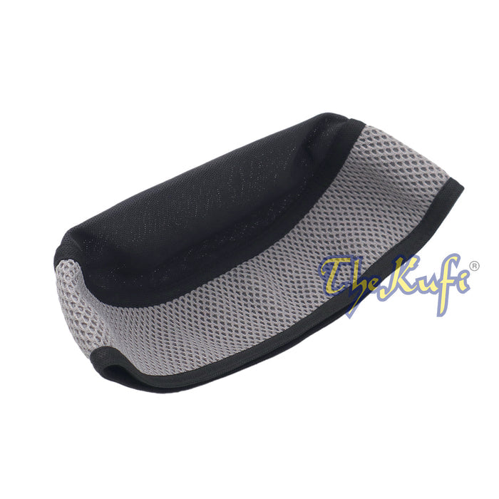 Black with Dark Gray Madun Vented Top Pliable Two-Color Round Kufi Hat