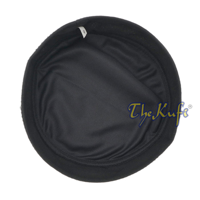 Black with Dark Gray Madun Vented Top Pliable Two-Color Round Kufi Hat