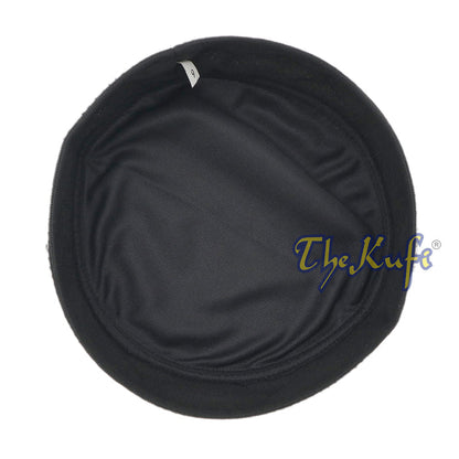 Black with Dark Gray Madun Vented Top Pliable Two-Color Round Kufi Hat