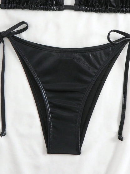 Bloopia Solid Color Bikini Swimsuit For Summer Beach Vacation