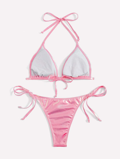 Bloopia Solid Color Bikini Swimsuit For Summer Beach Vacation