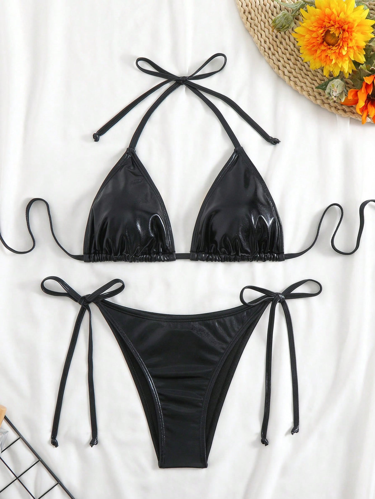 Bloopia Solid Color Bikini Swimsuit For Summer Beach Vacation