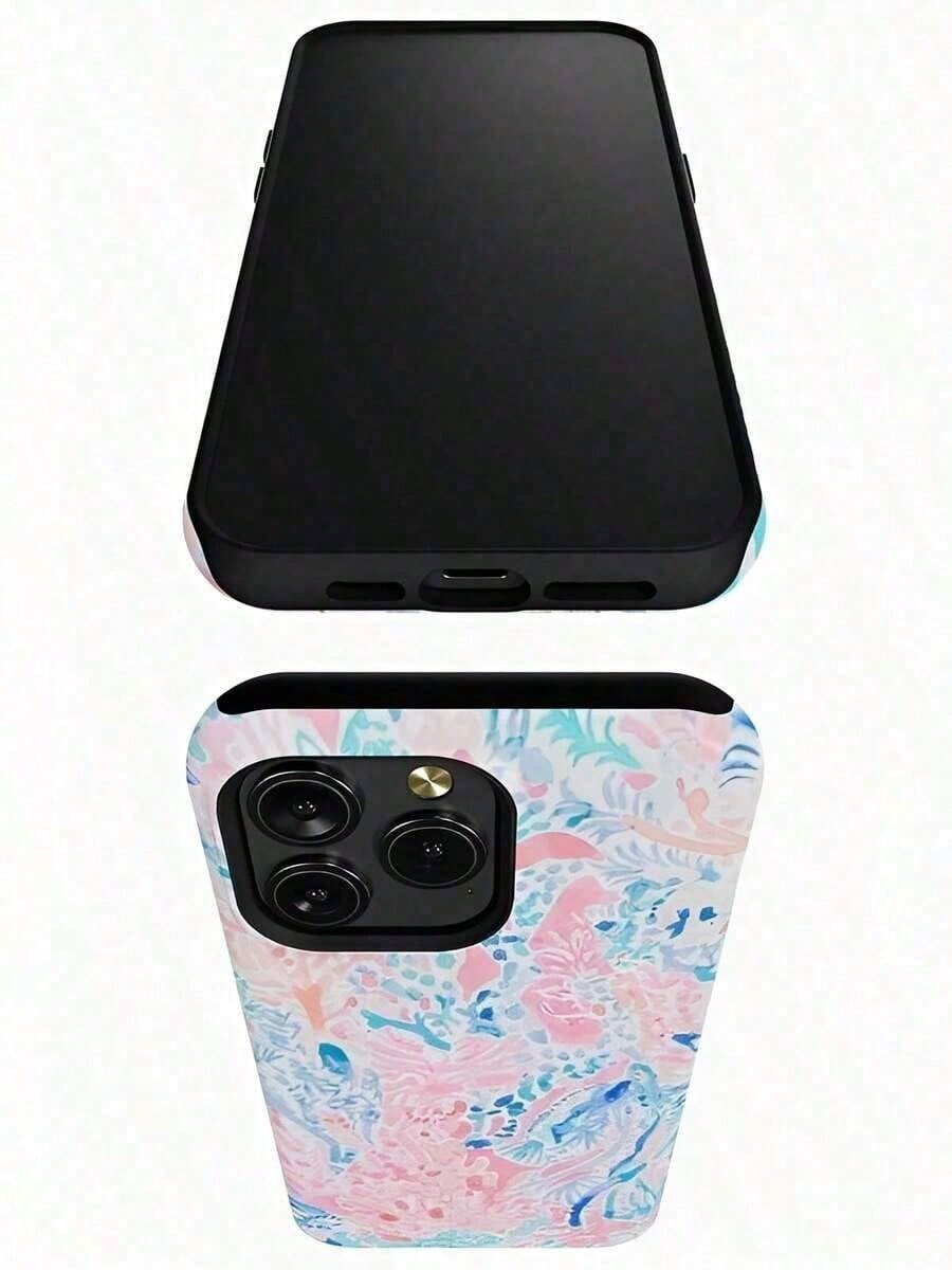 Blue And Pink Warm Water Design Film 2-In-1 Phone Case- Compatible With 17,17Air,17pro,17pro Max, 16, 15, 14ProMax, 13, 13Pro, 13ProMax, 12, 12Pro, 12ProMax, 11, 11Pro, 11Pro And Galaxy S25/S25 Plus