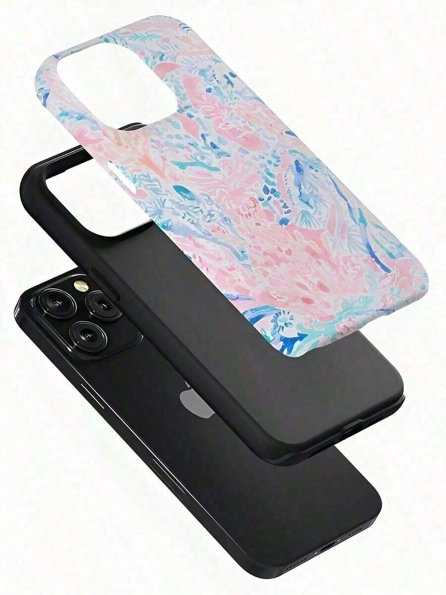 Blue And Pink Warm Water Design Film 2-In-1 Phone Case- Compatible With 17,17Air,17pro,17pro Max, 16, 15, 14ProMax, 13, 13Pro, 13ProMax, 12, 12Pro, 12ProMax, 11, 11Pro, 11Pro And Galaxy S25/S25 Plus