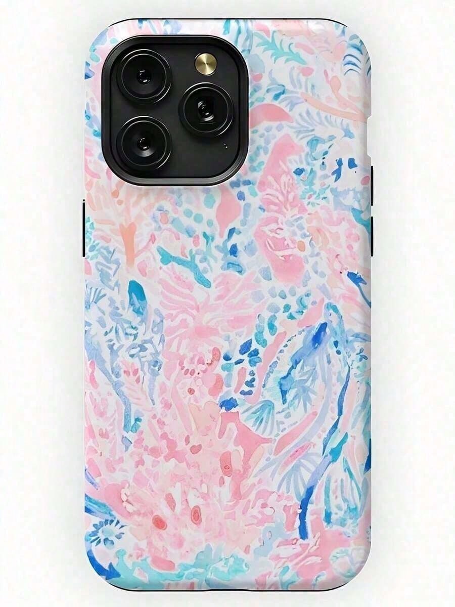 Blue And Pink Warm Water Design Film 2-In-1 Phone Case- Compatible With 17,17Air,17pro,17pro Max, 16, 15, 14ProMax, 13, 13Pro, 13ProMax, 12, 12Pro, 12ProMax, 11, 11Pro, 11Pro And Galaxy S25/S25 Plus