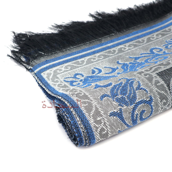 Blue Thin Prayer Rug Chrome Flowers Pointed Arch Salat Rug Prayer Mat Rug