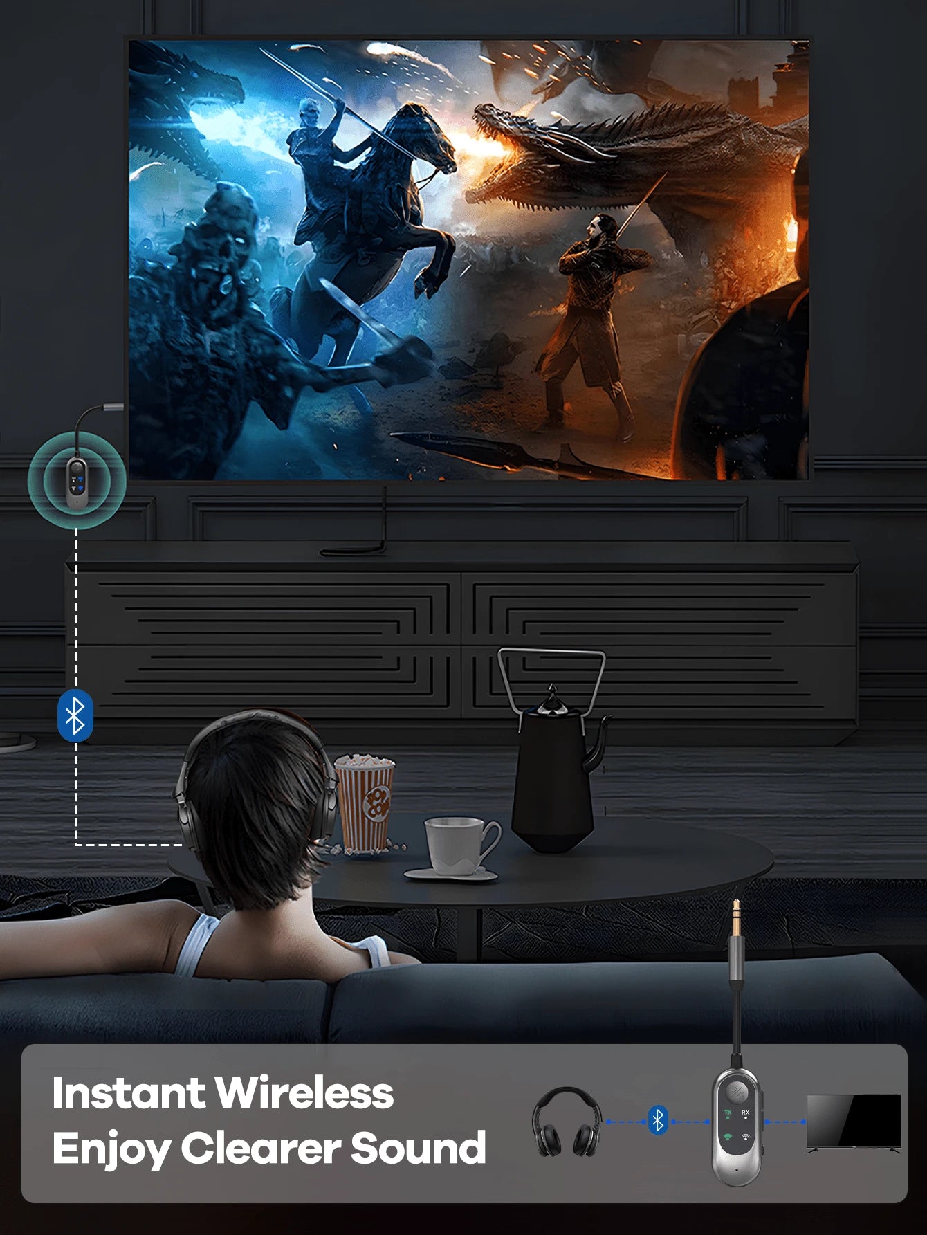 Bluetooth Receiver & Transmitter 2-In-1; Mini Portable Adapter With Noise Cancelling Mic For Home Audio/Car/TV/Wired Headphones/Wired Speaker; Hands-Free Call; Home Stereo; 3.5mm AUX Bluetooth Car Ada
