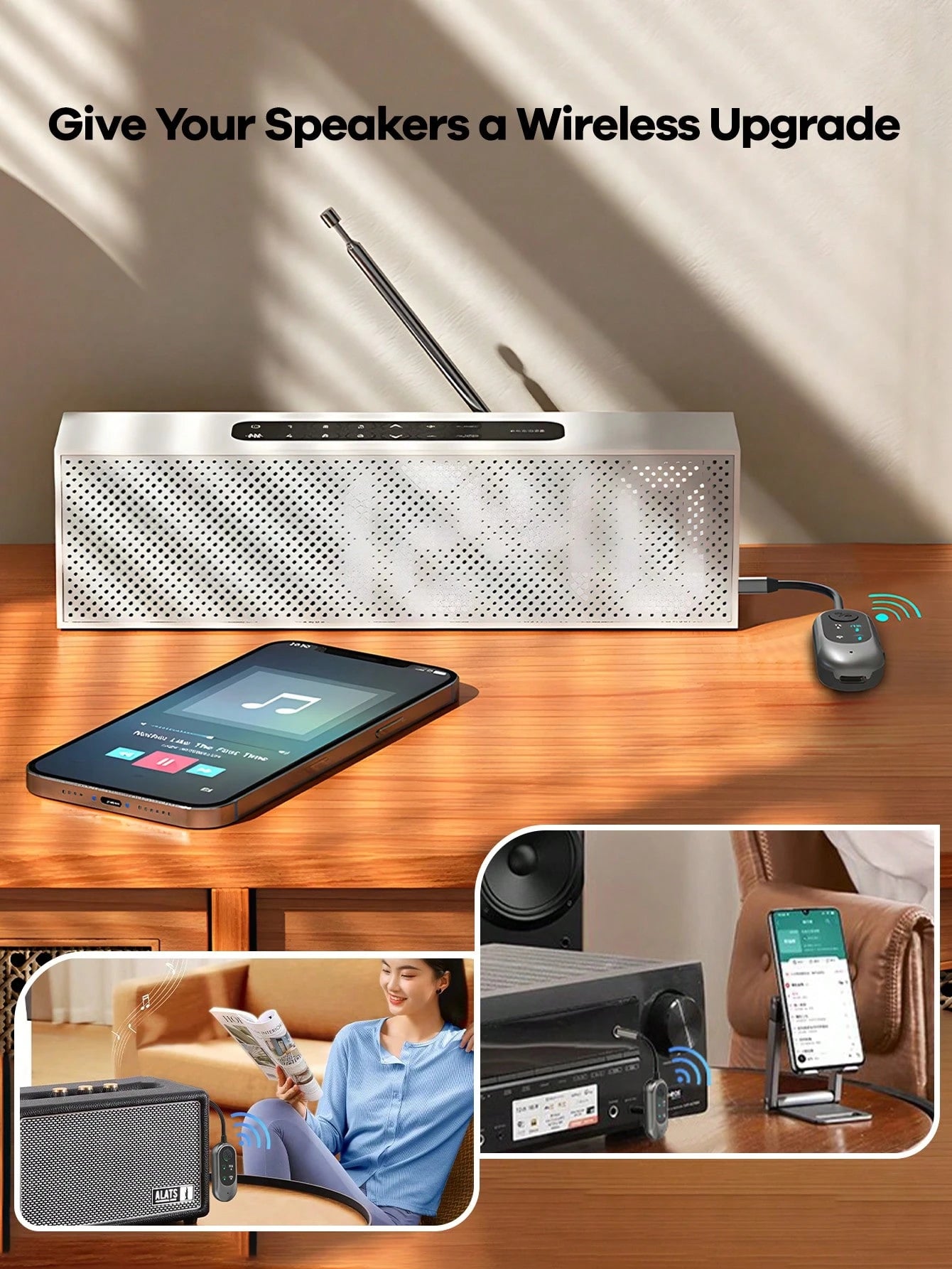 Bluetooth Receiver & Transmitter 2-In-1; Mini Portable Adapter With Noise Cancelling Mic For Home Audio/Car/TV/Wired Headphones/Wired Speaker; Hands-Free Call; Home Stereo; 3.5mm AUX Bluetooth Car Ada