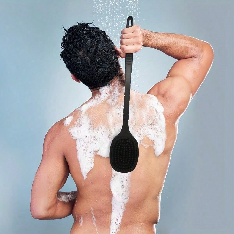 Body Scrub Long Shower Body Brush Exfoliating Tool For Skin Easy To Clean With Lather For Wet Or Dry Use Bath Brush For Men Women