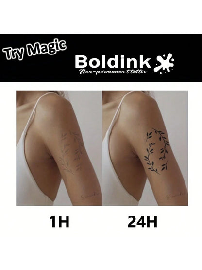 Boldink Non-Permanent Tattoo, Cute Whale Inspired Design, Beautifully Detailed, Natural Matte Finish, Water-Resistant Temporary Tattoo, Lasts 1-2 Weeks, Super Easy To Apply, Looks Great