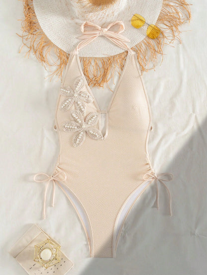 Bonvoyette Women's One-Piece Swimsuit, All-Season Versatile New Style, Knitted, Holiday Party, Beach, New Year, Graduation Ceremony, Classic Color, Sexy Elegant Playful Cute, Beach Pool Party, Vacatio