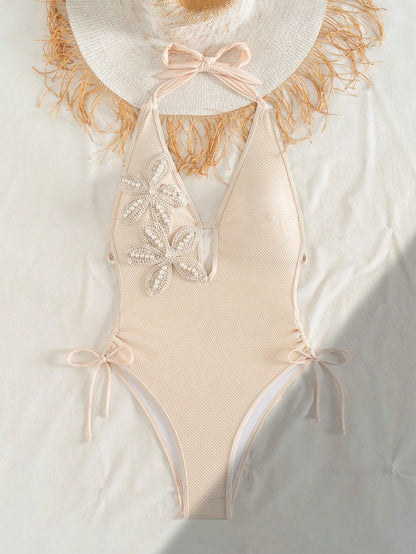 Bonvoyette Women's One-Piece Swimsuit, All-Season Versatile New Style, Knitted, Holiday Party, Beach, New Year, Graduation Ceremony, Classic Color, Sexy Elegant Playful Cute, Beach Pool Party, Vacatio