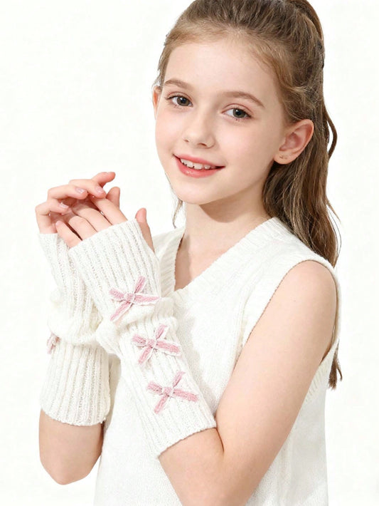 Bow Tie Arm Warmers For Girls, Autumn And Winter Season, Warmth, Winter Accessories, Elegant Design, Girls Accessories, Sleeves, Back To School