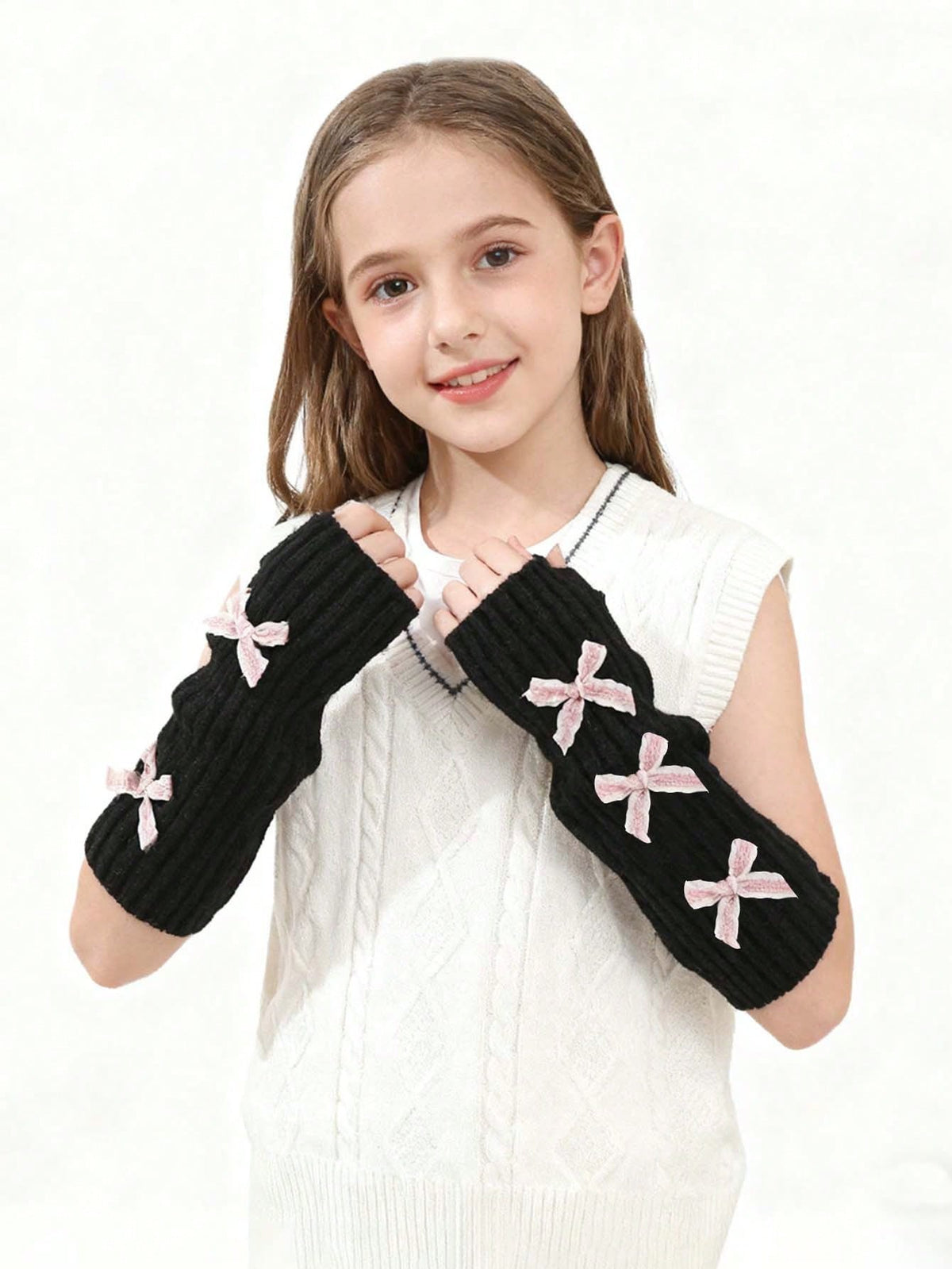 Bow Tie Arm Warmers For Girls, Autumn And Winter Season, Warmth, Winter Accessories, Elegant Design, Girls Accessories, Sleeves, Back To School