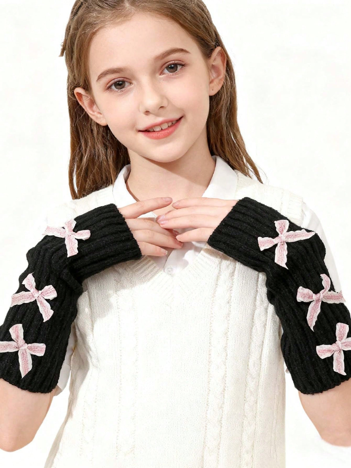 Bow Tie Arm Warmers For Girls, Autumn And Winter Season, Warmth, Winter Accessories, Elegant Design, Girls Accessories, Sleeves, Back To School