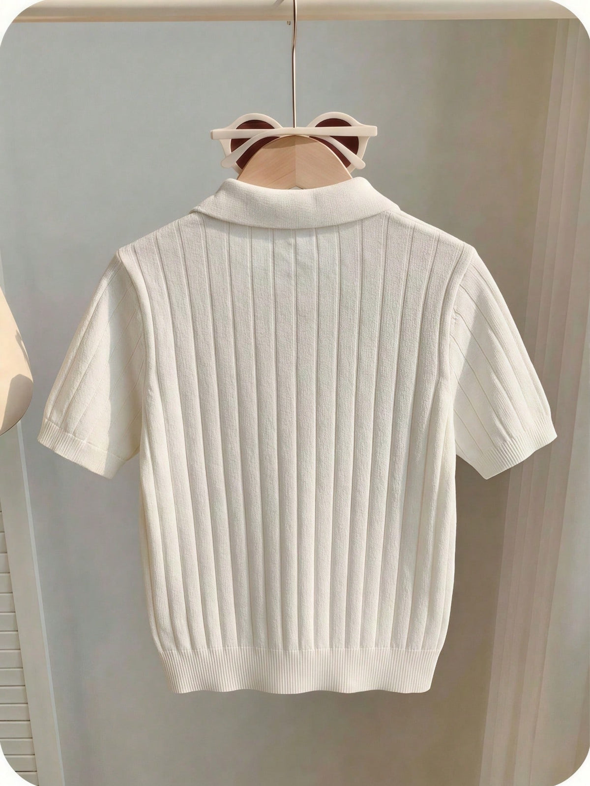 Boys' Back To School Preppy Solid Cable Knit Short Sleeve Half-Zip Thin Polo Sweater, Suitable For School Daily Wear In Summer And Autumn
