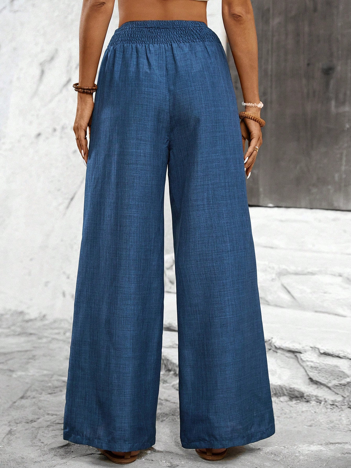 Breezaya Solid Color Straight Leg High-Waisted Casual Pants Ideal For Vacation And Leisure Fall Cloth For Women