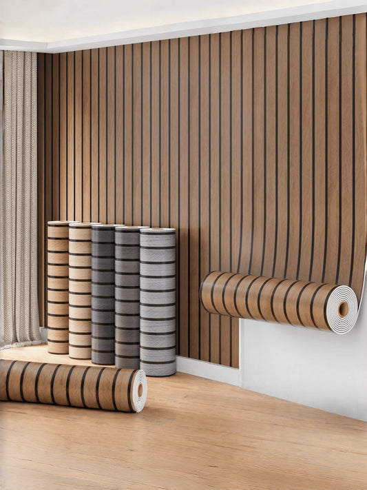 Brodark 1 Roll 40*300cm Flat Grid Wallpaper, Vintage Wood Grain Texture, Waterproof, Oil-Proof, Mildew-Proof, Suitable For Bedroom, Living Room, TV Background, Easy To Install And Maintain