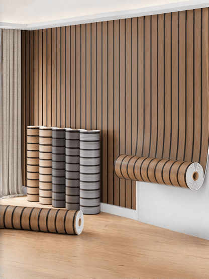 Brodark 1 Roll 40*300cm Flat Grid Wallpaper, Vintage Wood Grain Texture, Waterproof, Oil-Proof, Mildew-Proof, Suitable For Bedroom, Living Room, TV Background, Easy To Install And Maintain