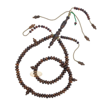 Brown Tijani 10 mm Handmade Johar Wood Oval-shaped Bead Tasbih LIMITED EDITION