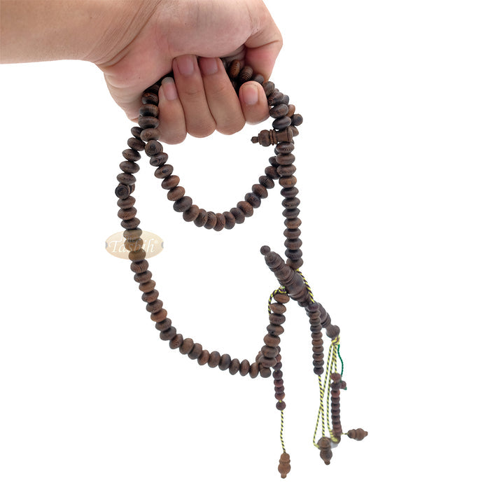 Brown Tijani 10 mm Handmade Johar Wood Oval-shaped Bead Tasbih LIMITED EDITION