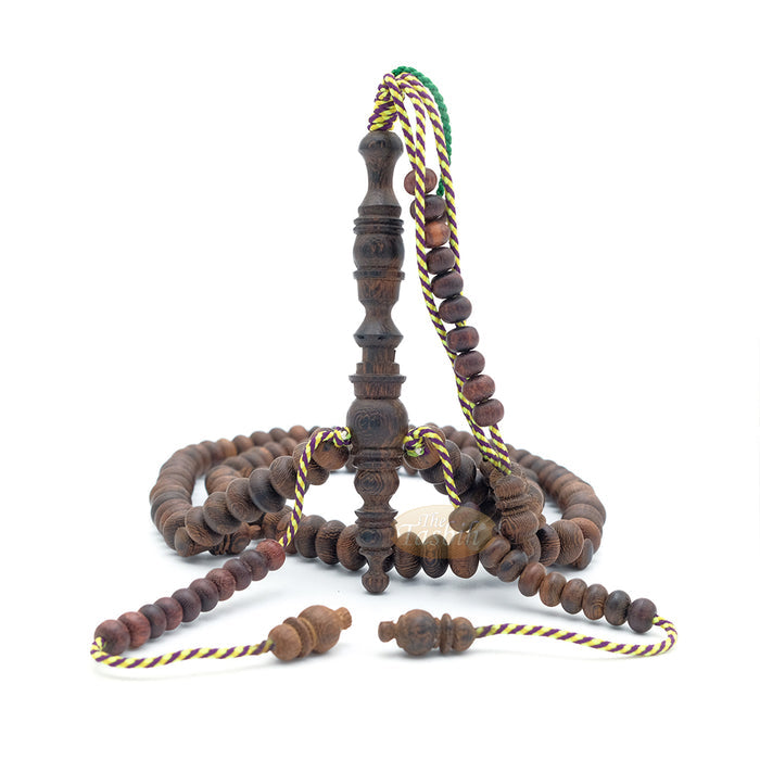 Brown Tijani 10 mm Handmade Johar Wood Oval-shaped Bead Tasbih LIMITED EDITION