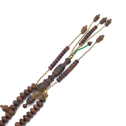 Brown Tijani 10 mm Handmade Johar Wood Oval-shaped Bead Tasbih LIMITED EDITION