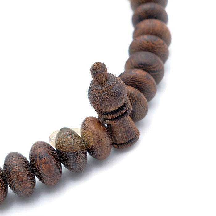 Brown Tijani 10 mm Handmade Johar Wood Oval-shaped Bead Tasbih LIMITED EDITION