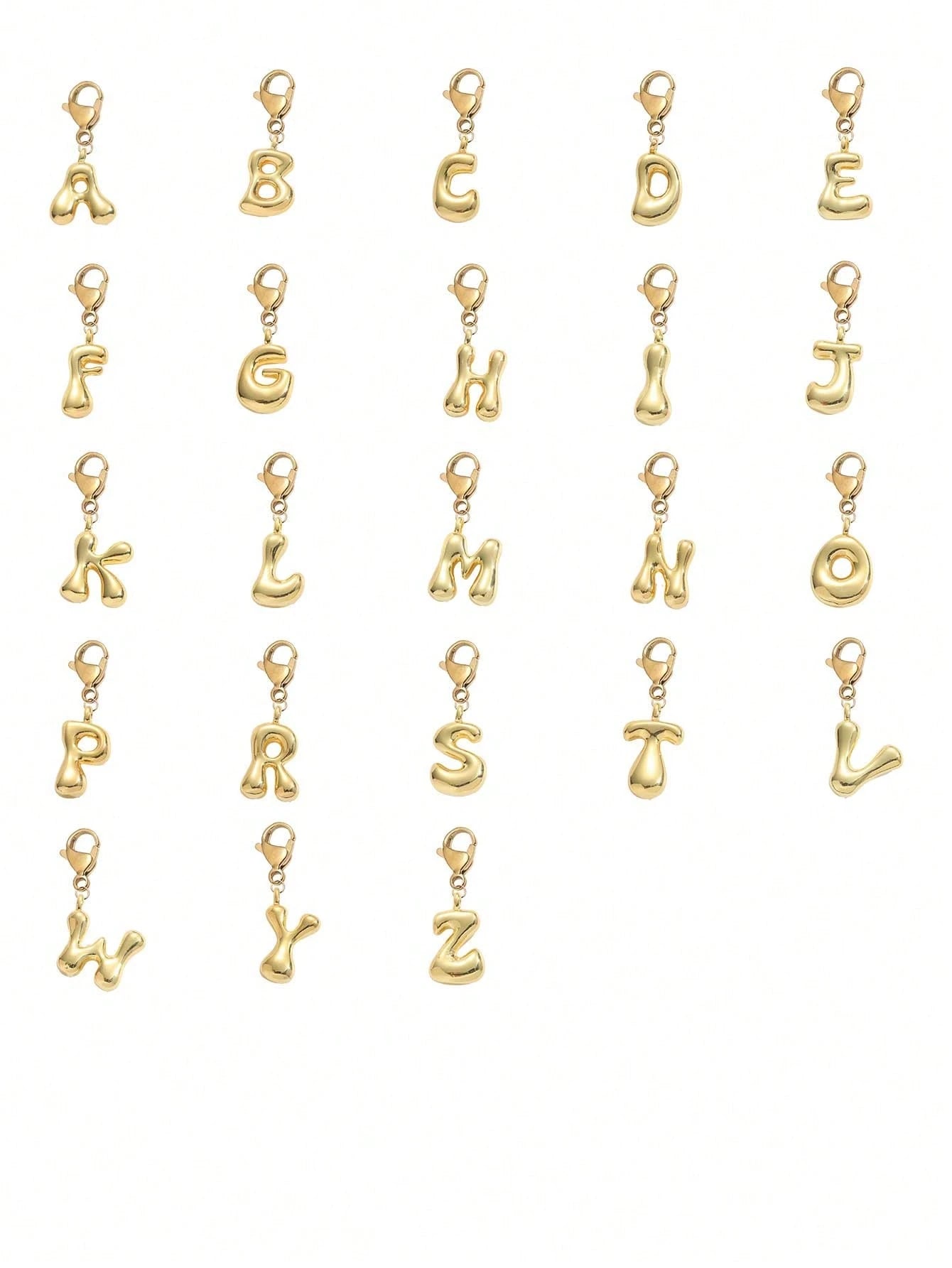 Bubble Letter Cute Necklace Pendant, Bag Pendant- Lucky Crystal Pendant, Letter A-Z, Shiny Alloy Bag Backpack Pendant- Perfect Gift For Birthday And Special Occasions, Keychain Ring Bag Backpack Pen