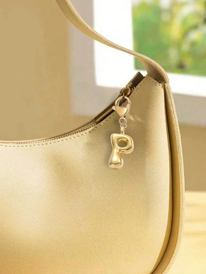 Bubble Letter Cute Necklace Pendant, Bag Pendant- Lucky Crystal Pendant, Letter A-Z, Shiny Alloy Bag Backpack Pendant- Perfect Gift For Birthday And Special Occasions, Keychain Ring Bag Backpack Pen