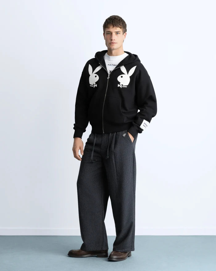 Bunny Zip-Up Hoodie Black