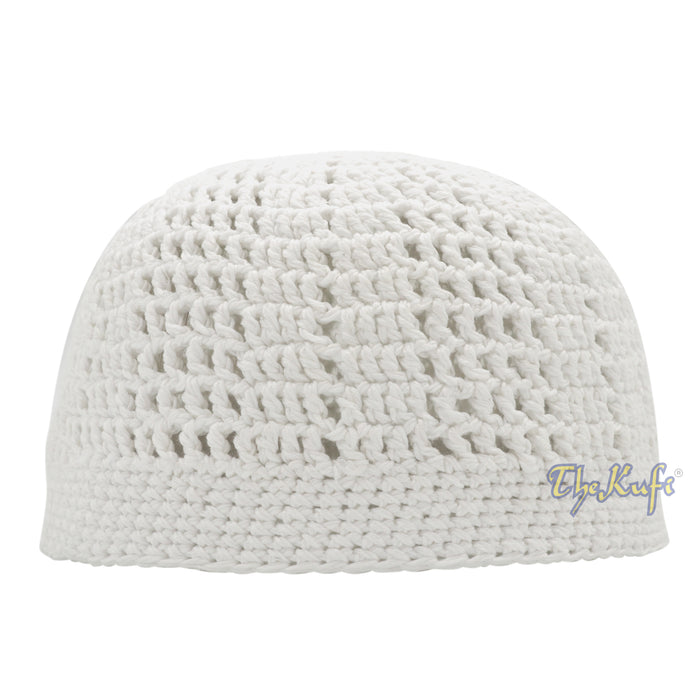 Buy 1 Get 1 Free! White Kufi Cap | Hand-crocheted Arifin Ilham Crochet Knitted Muslim Hat