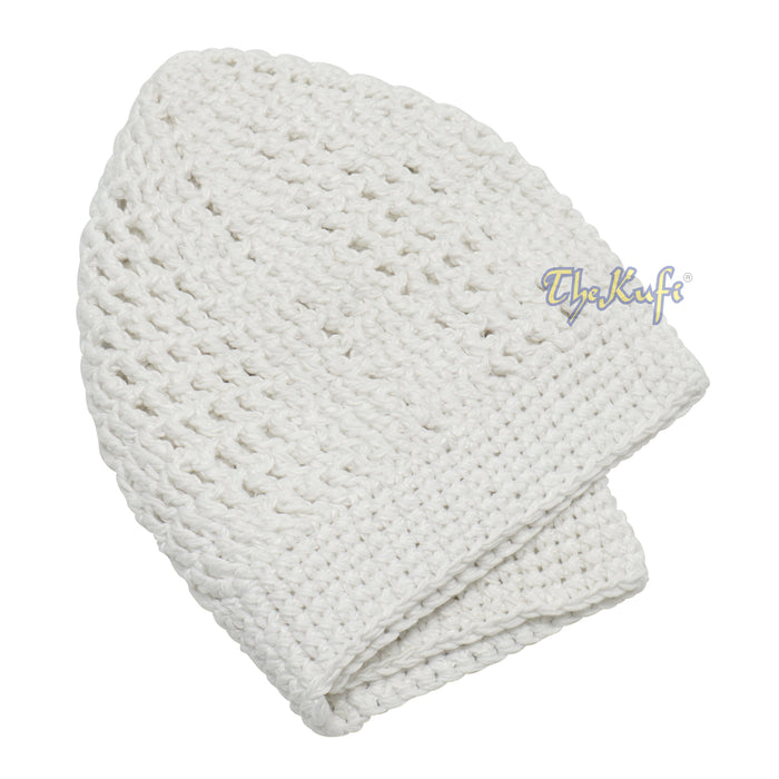 Buy 1 Get 1 Free! White Kufi Cap | Hand-crocheted Arifin Ilham Crochet Knitted Muslim Hat