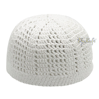 Buy 1 Get 1 Free! White Kufi Cap | Hand-crocheted Arifin Ilham Crochet Knitted Muslim Hat